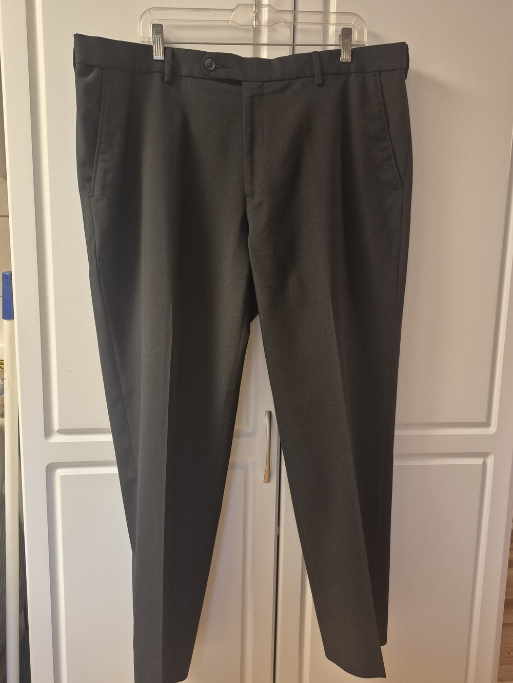 Enro Men's Black Flat Front Dress Pants Comfort Waistband 40X30